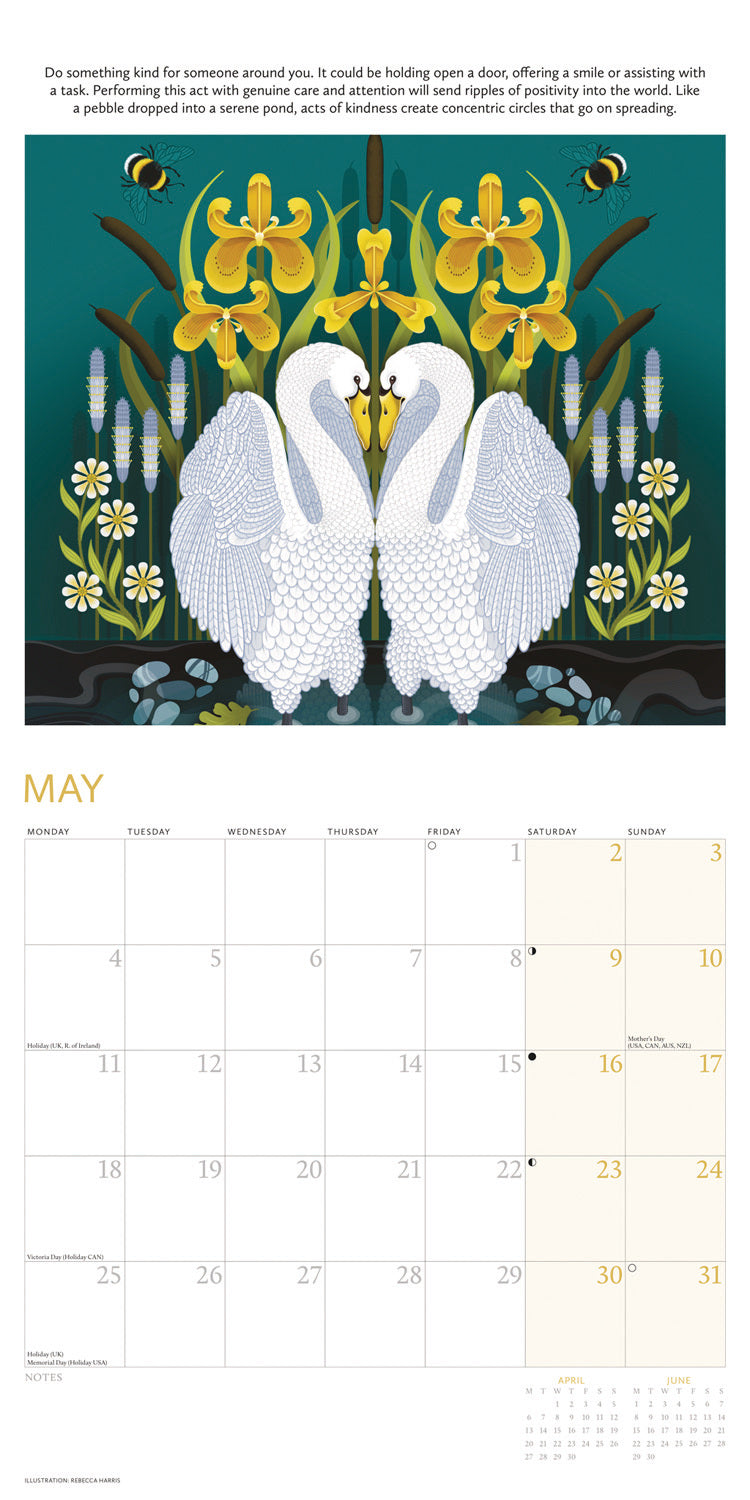 Breathe wall calendar 2026