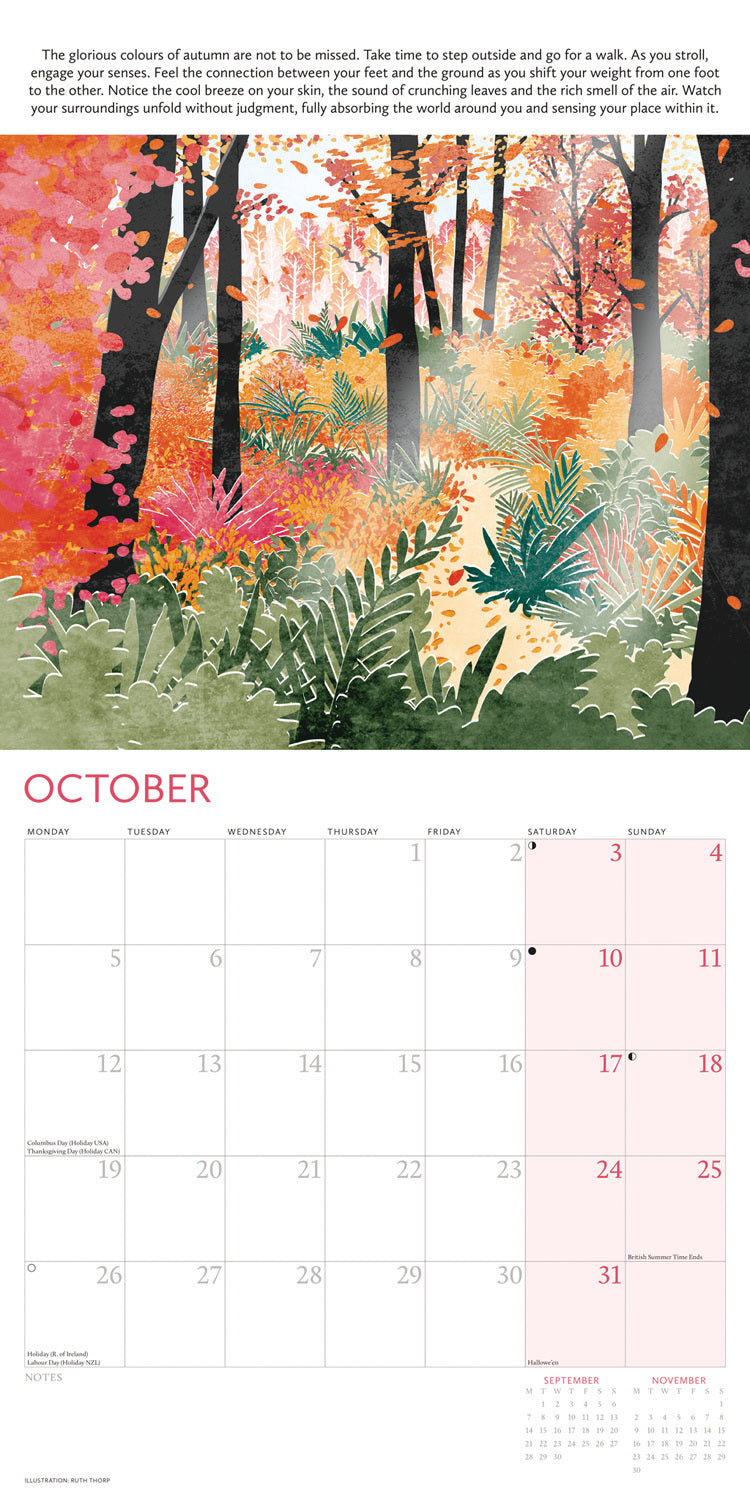 Breathe wall calendar 2026