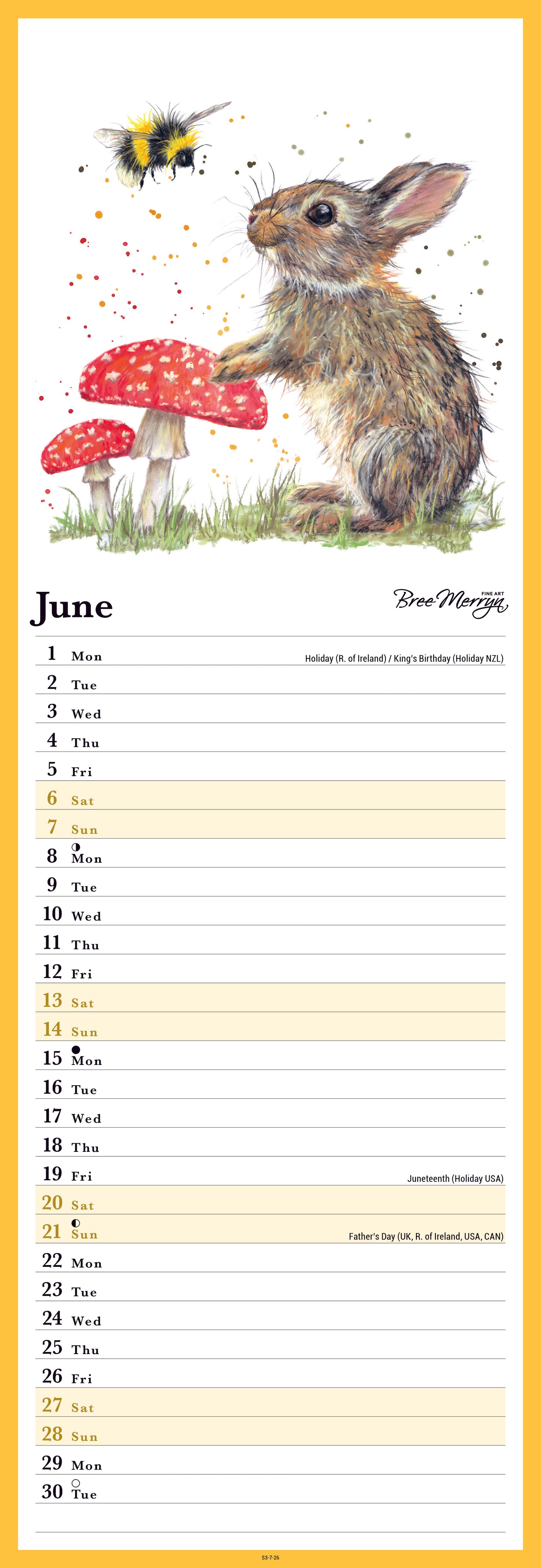 Bumble & Buddies slim calendar 2026