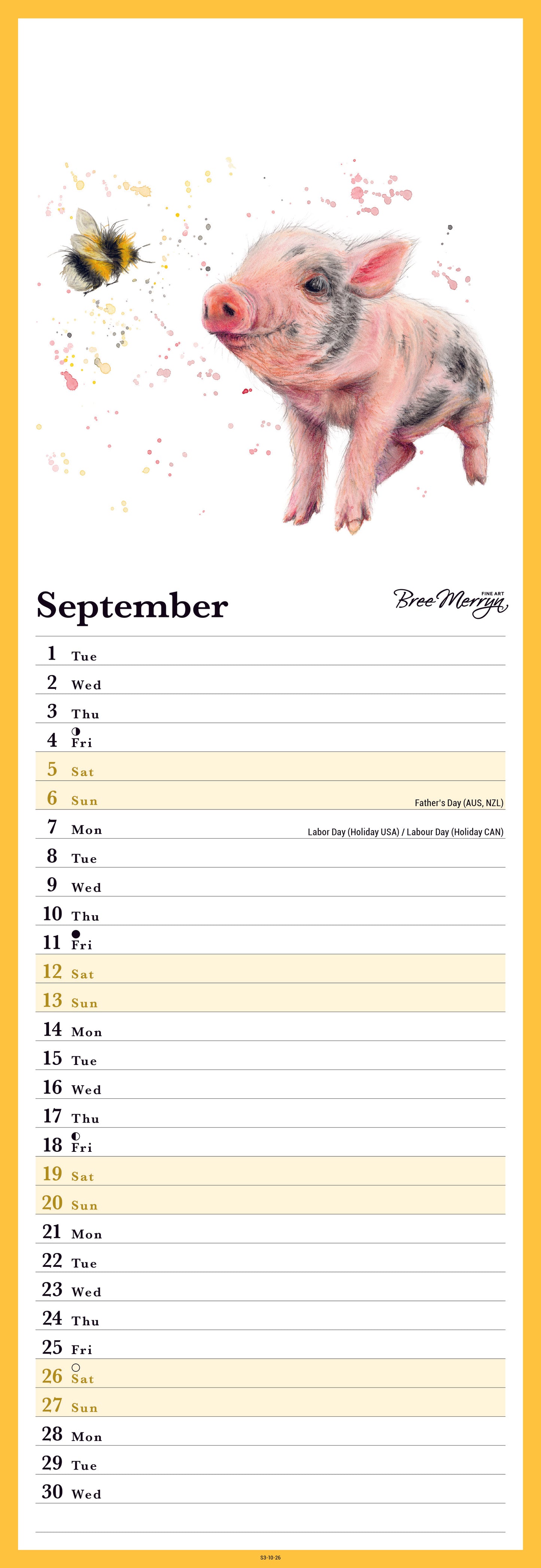 Bumble & Buddies slim calendar 2026