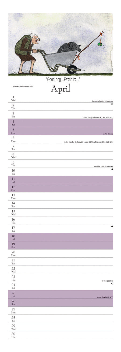Tottering by Gently Dog's Day slim calendar 2026