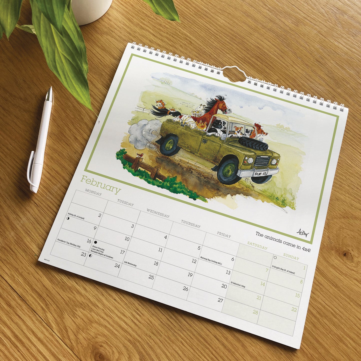 Alison's Animals wall calendar 2026