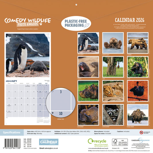 Comedy Wildlife Photo Awards wall calendar 2026