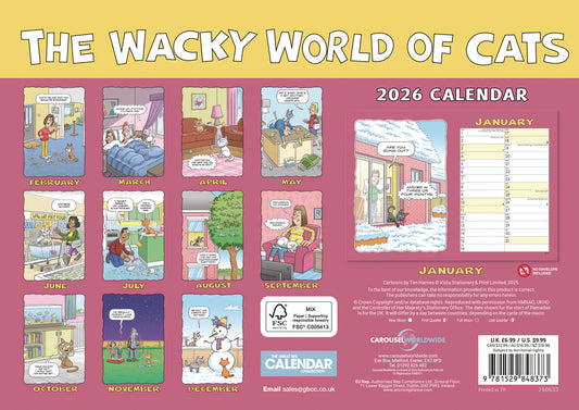 Wacky World of Cats calendar 2026