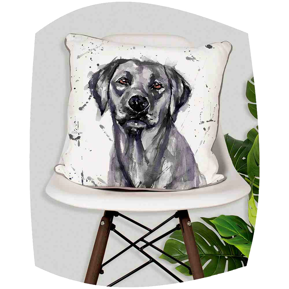 Man's best friend cushion - black labrador