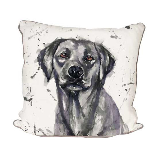 Man's best friend cushion - black labrador