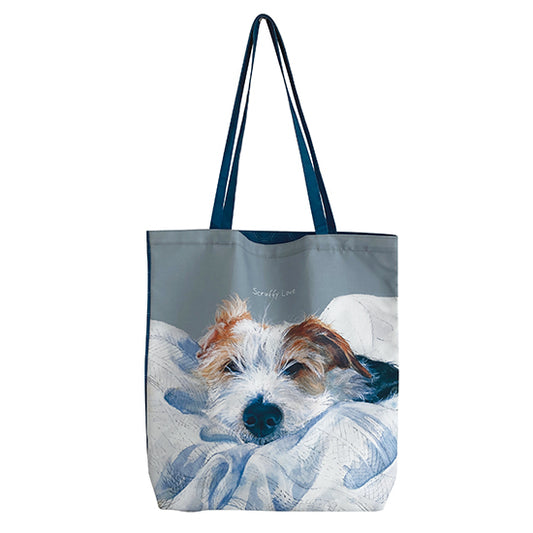 Scruffy love packable tote bag