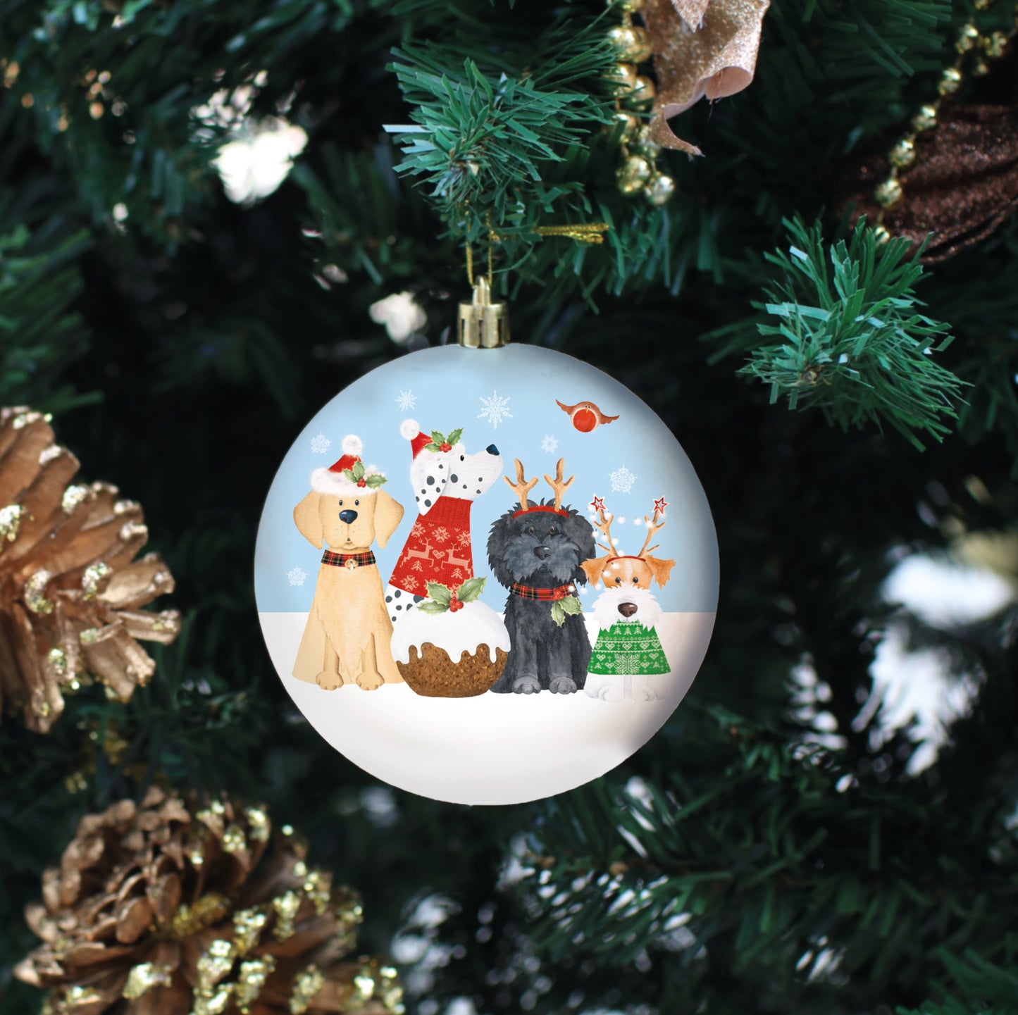 Winter woofs bauble