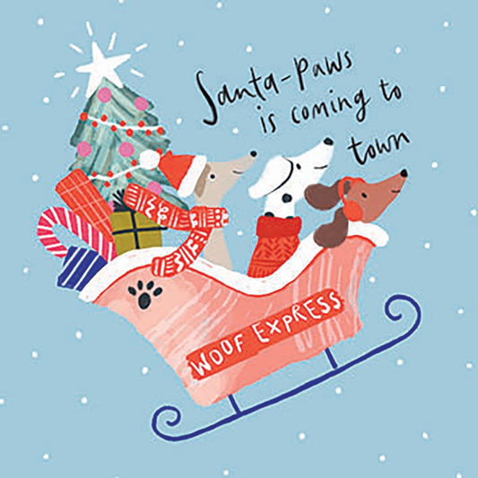 Santa Paws Sleigh Christmas Cards