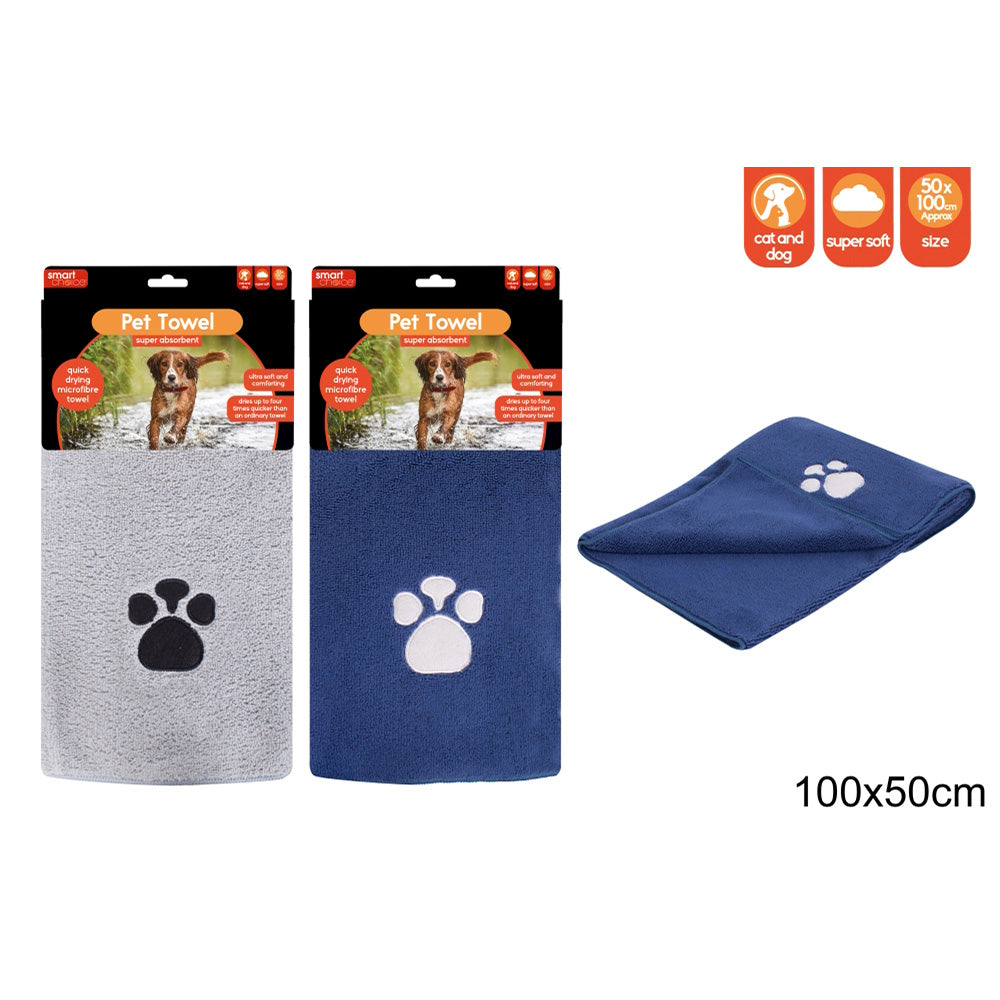 Microfibre absorbent pet towel