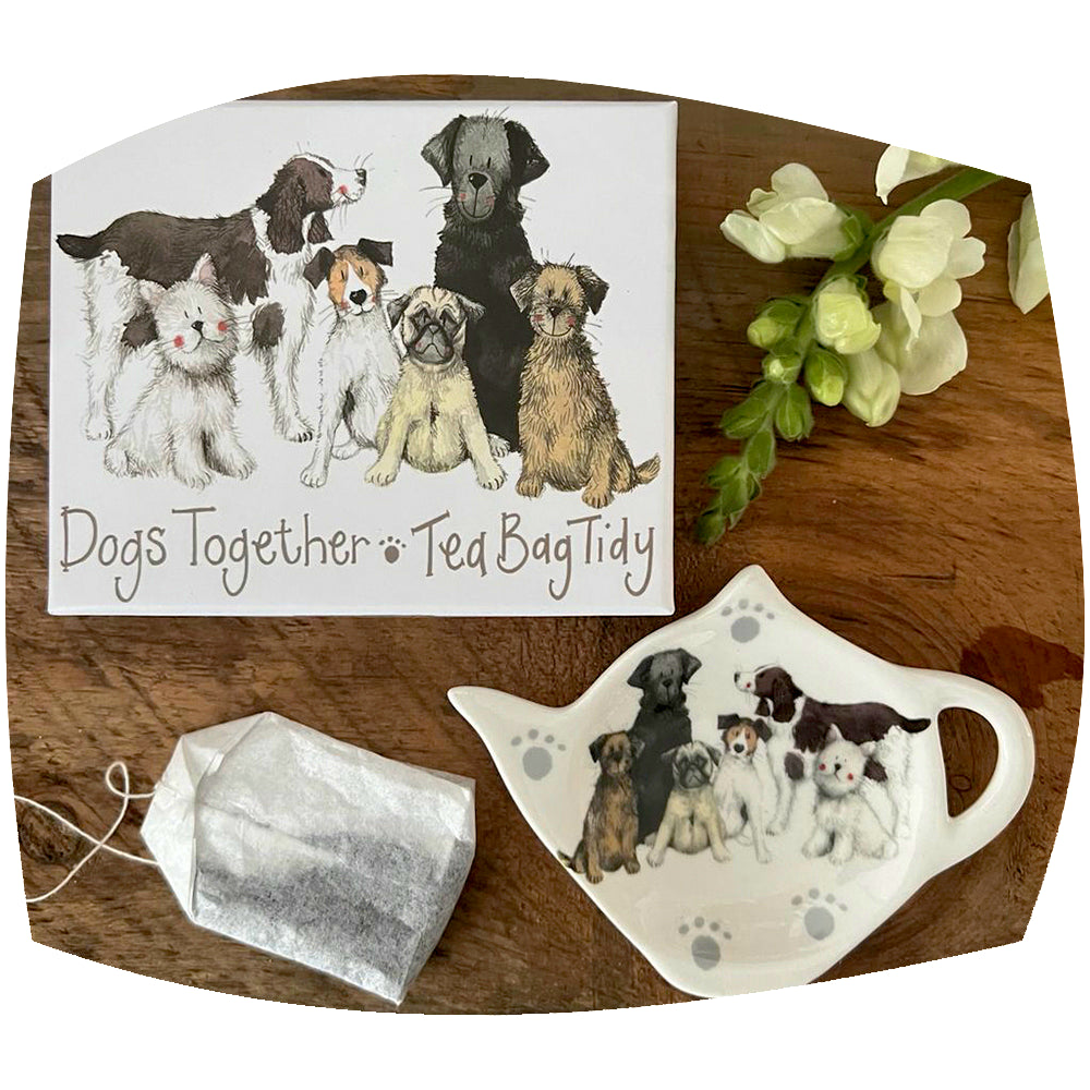 Dogs together tea bag tidy