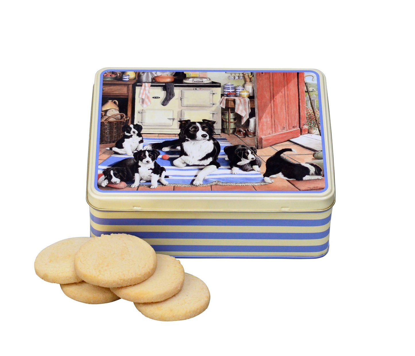 Border Collies biscuit tin