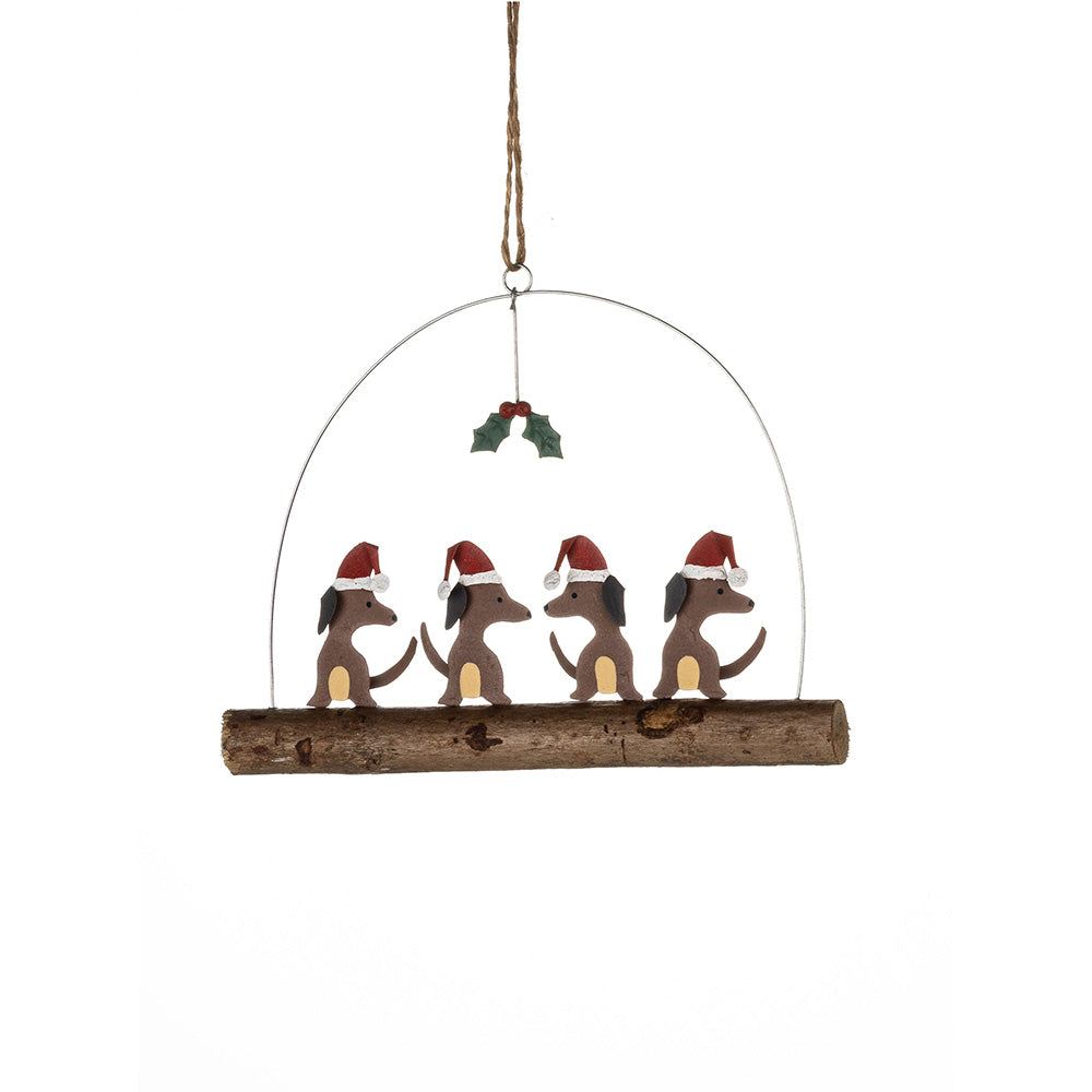 Festive dachshunds decoration