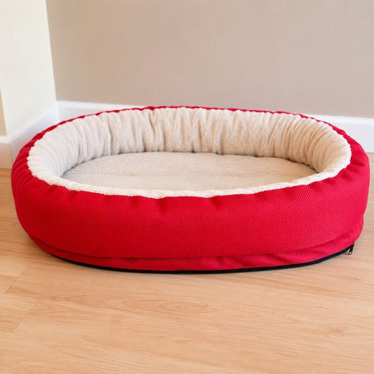 Red orthopaedic dog bed