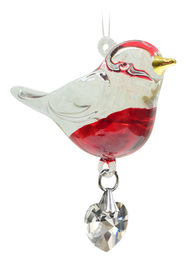 Glass robin decoration