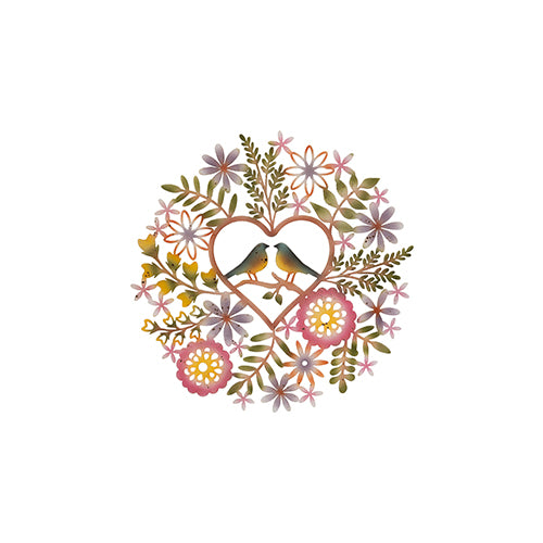 Floral love birds garden plaque