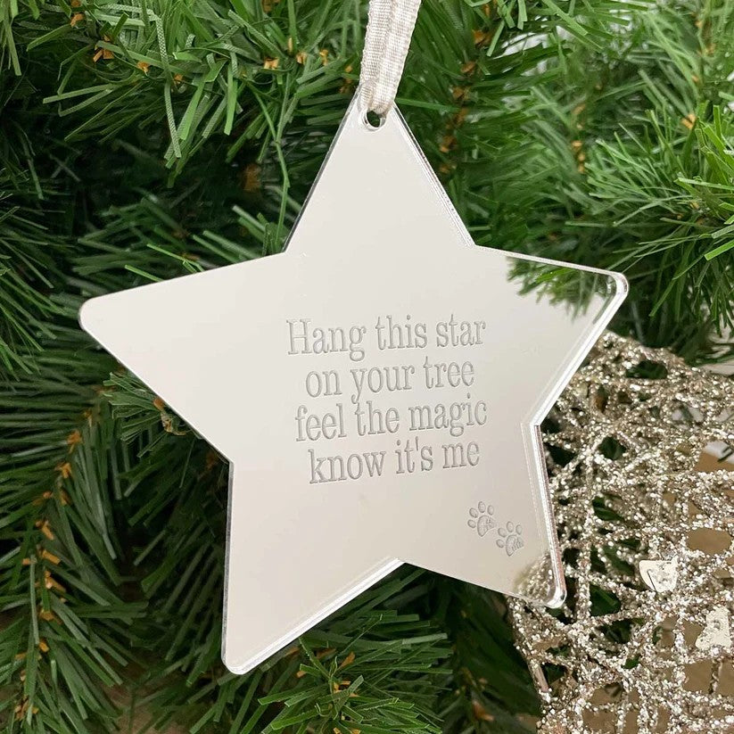 Pet memorial star decoration