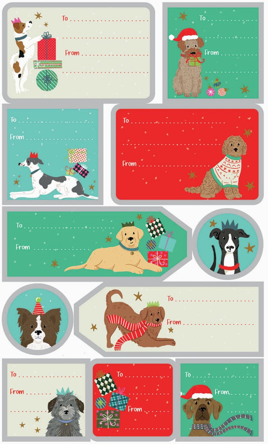 Cute dogs Christmas gift labels
