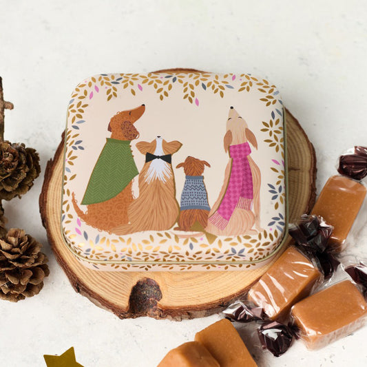 Sara Miller dapper dogs fudge tin