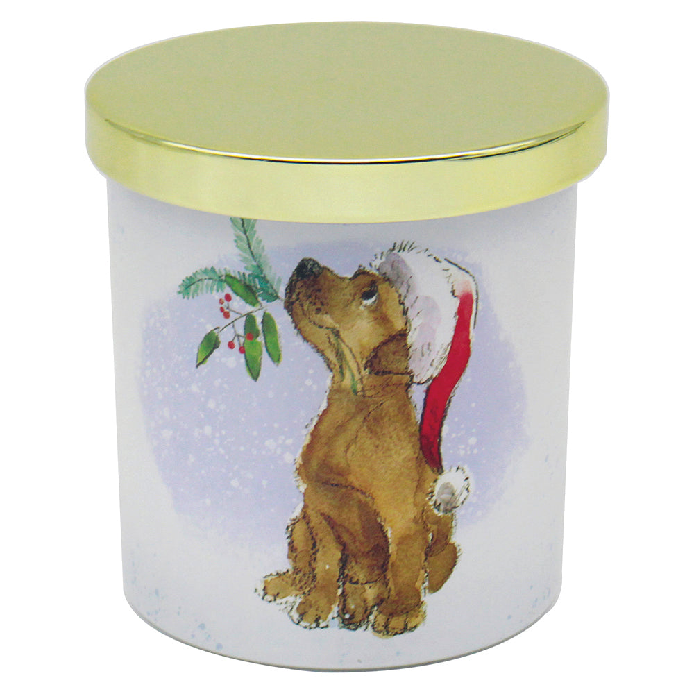 Christmas pup candle