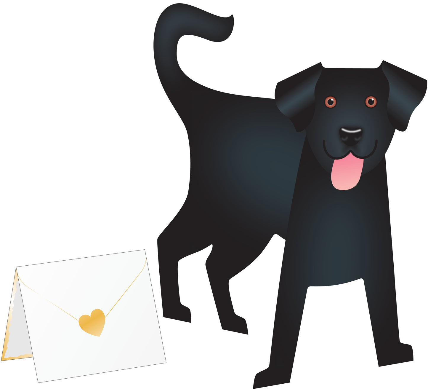 3D card - Black Labrador