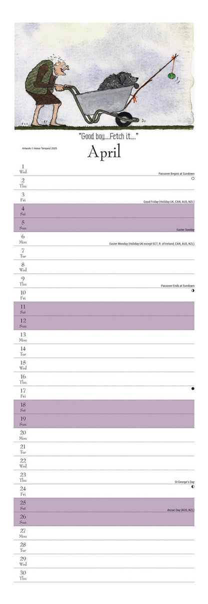 Tottering by Gently Dog's Day slim calendar 2026