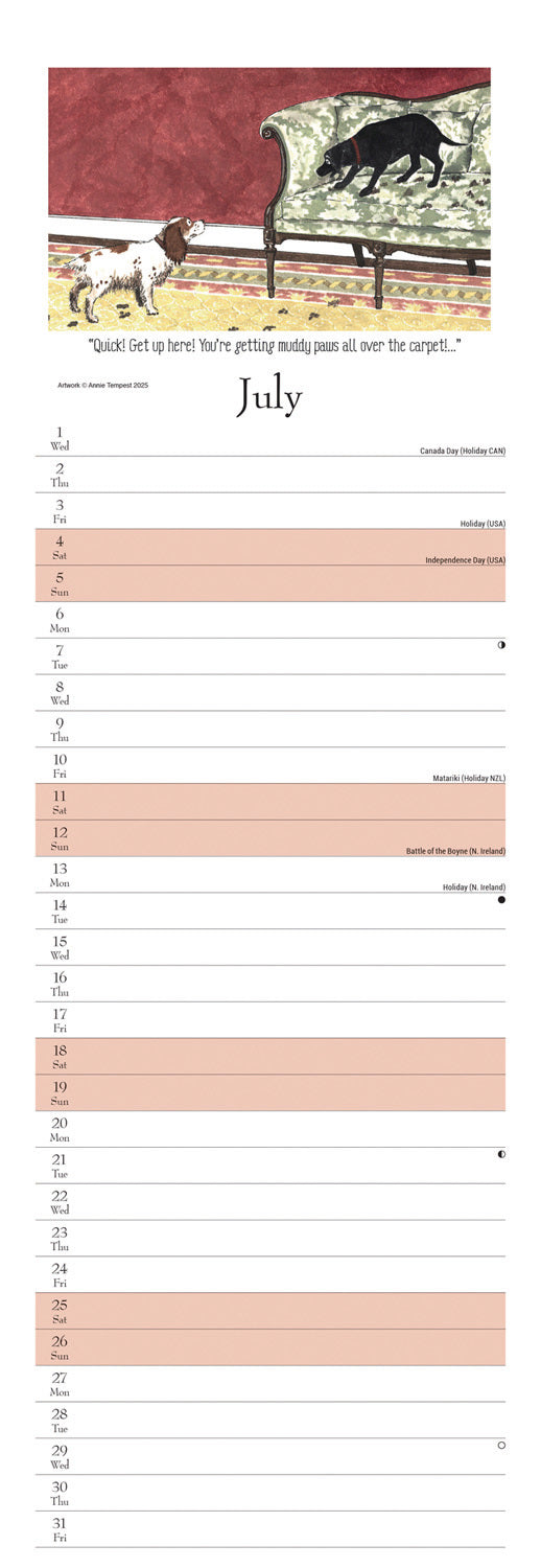 Tottering by Gently Dog's Day slim calendar 2026
