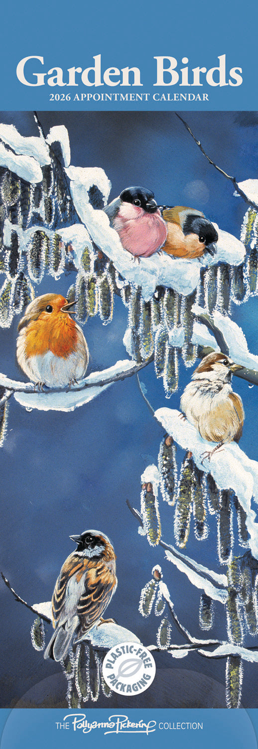 Garden Birds By Pollyanna Pickering slim calendar 2026