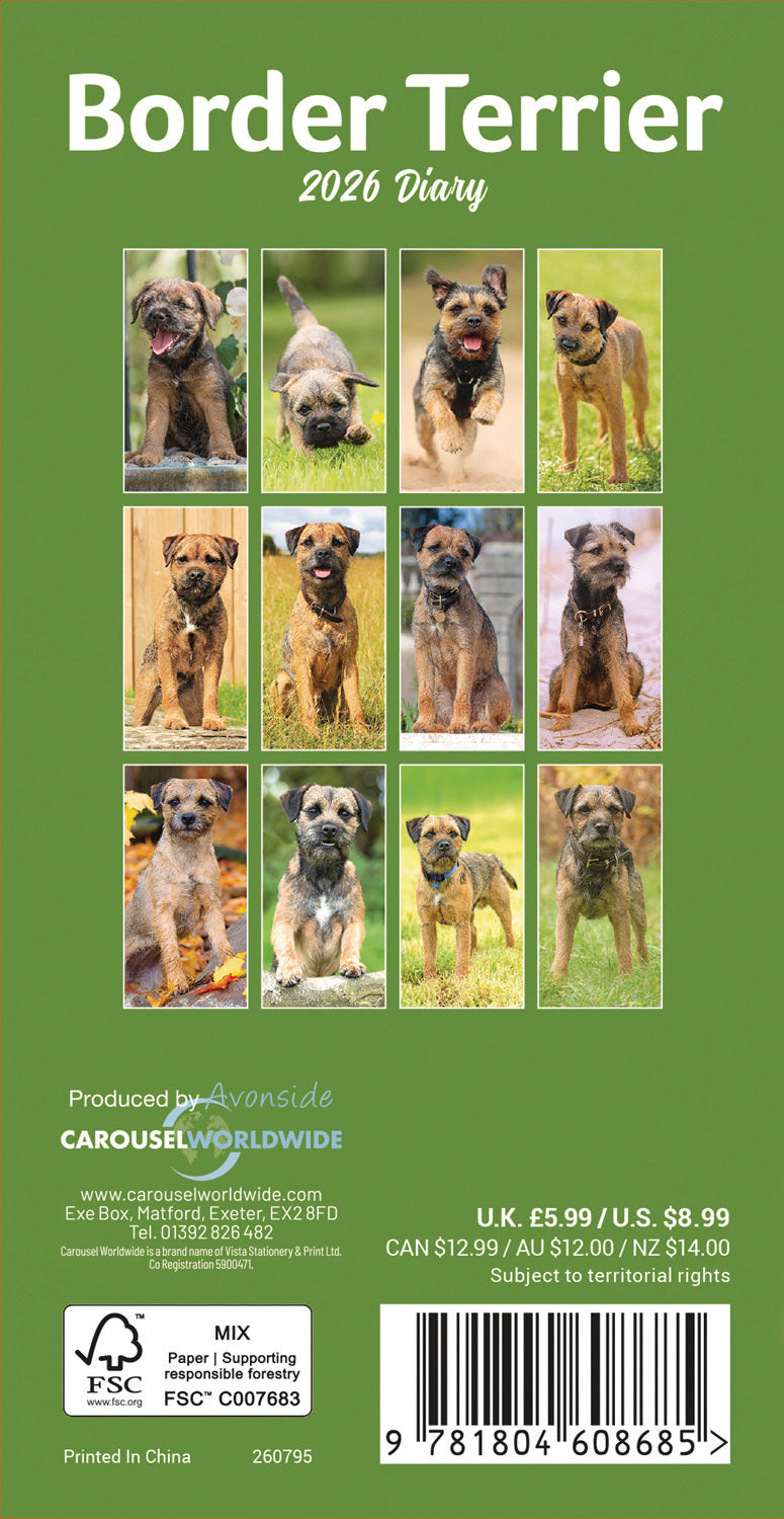 Border Terrier Slim Diary 2026