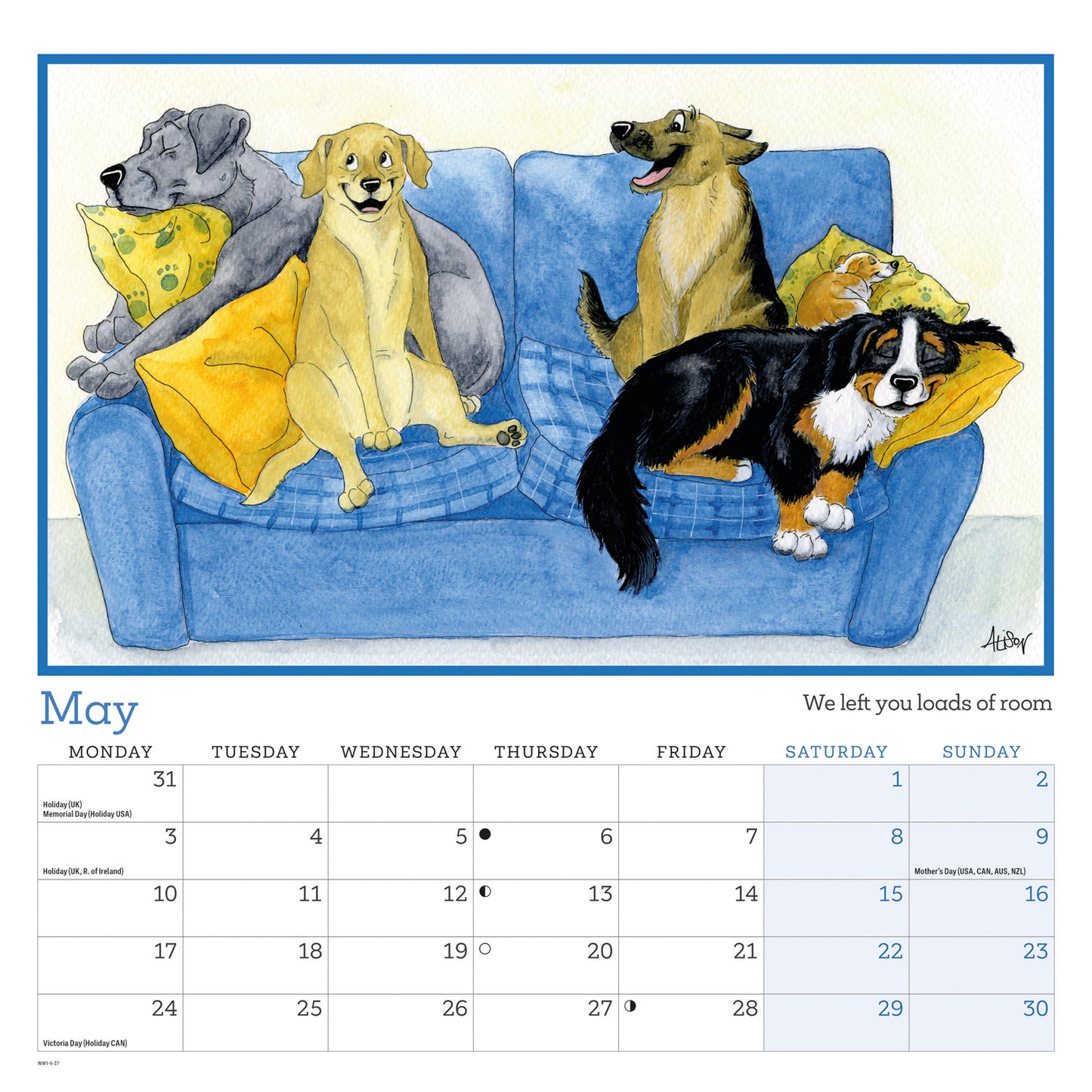 Alison's Animals wall calendar 2027