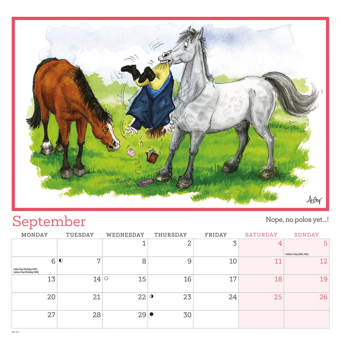 Alison's Animals wall calendar 2027