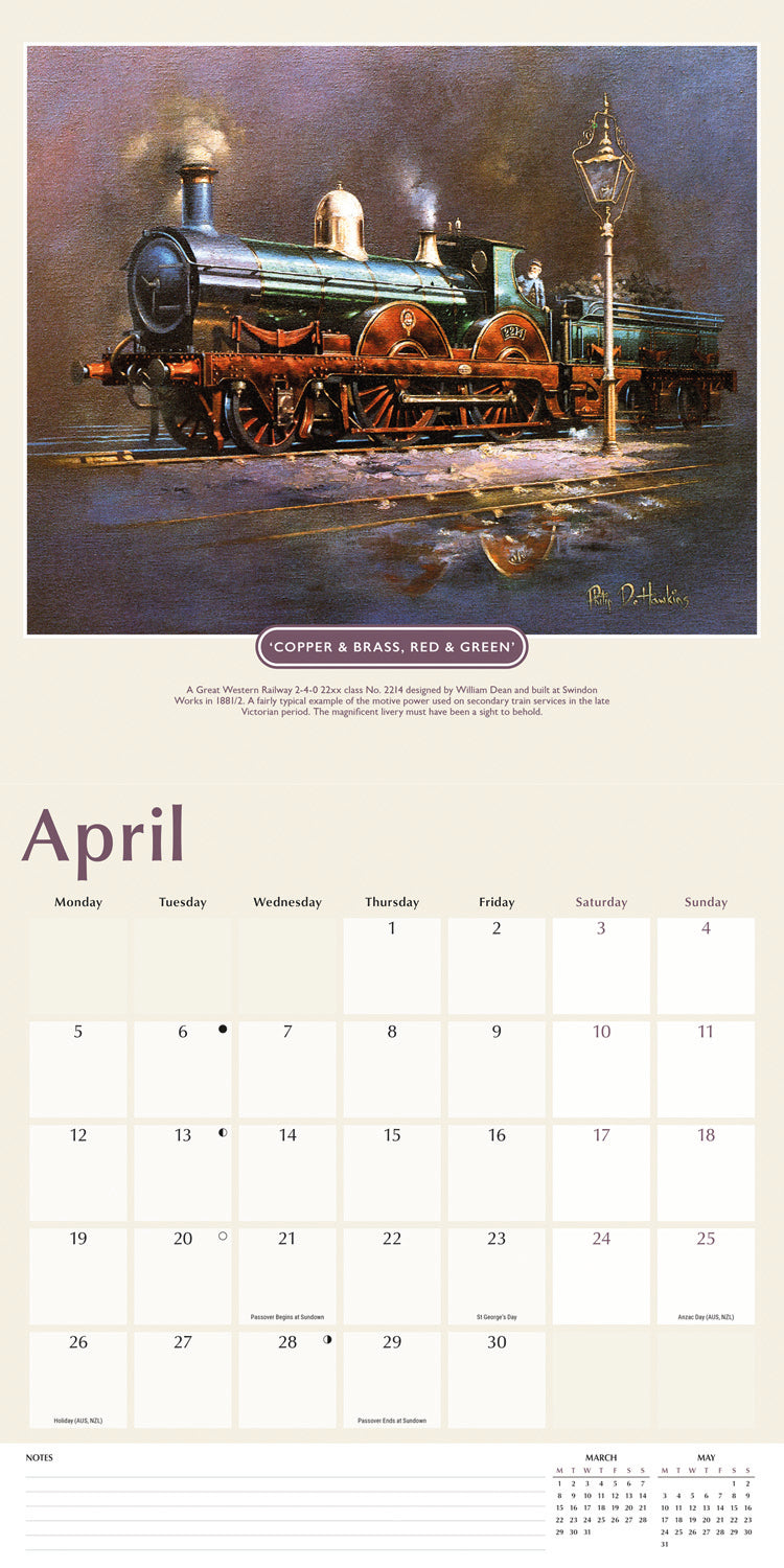 Romance of steam wall calendar 2027