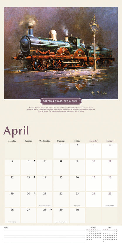 Romance of steam wall calendar 2027