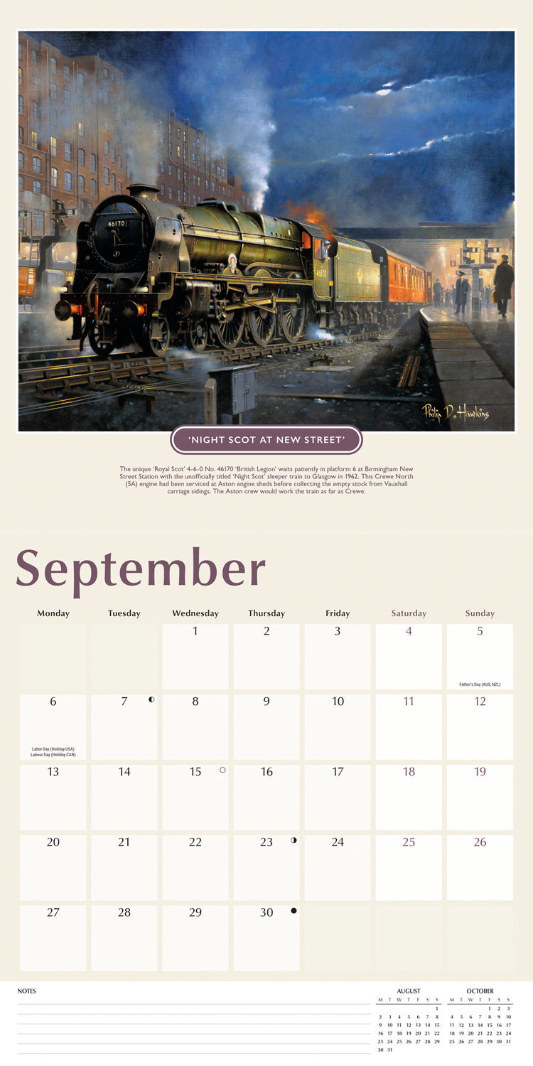 Romance of steam wall calendar 2027