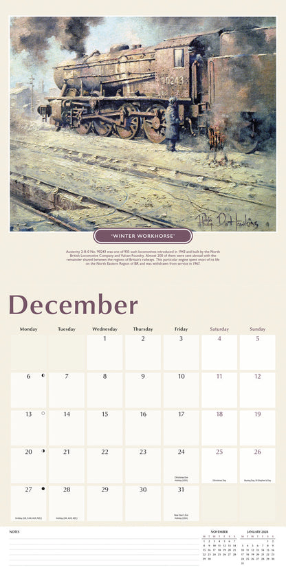 Romance of steam wall calendar 2027