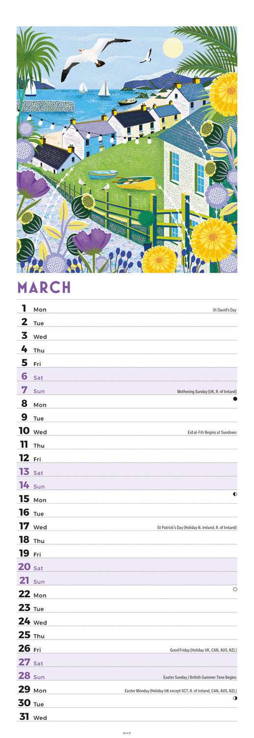 Seaside days slim calendar 2027