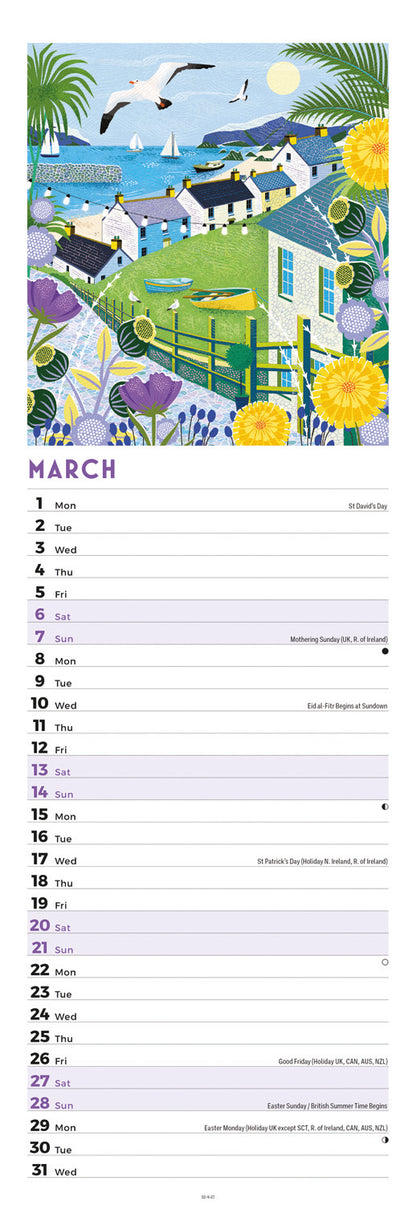 Seaside days slim calendar 2027