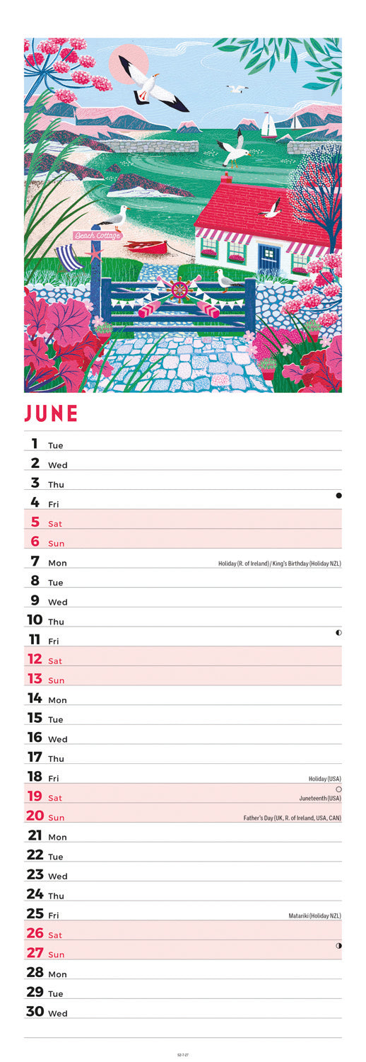 Seaside days slim calendar 2027