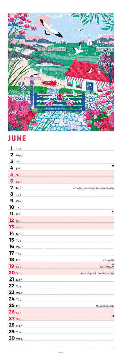 Seaside days slim calendar 2027