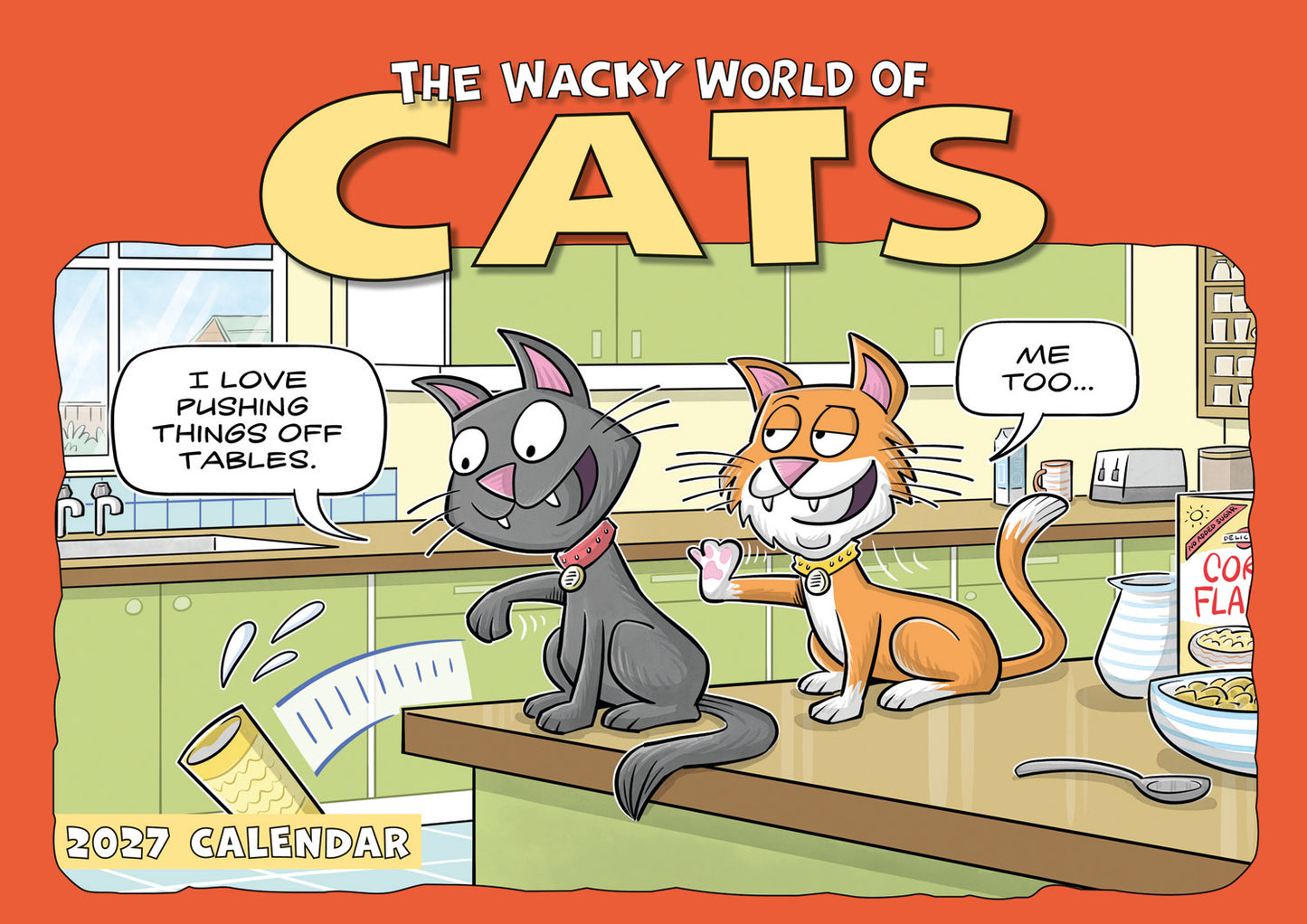 Wacky world of cats A4 calendar 2027