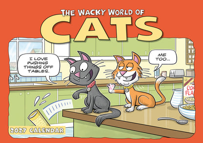 Wacky world of cats A4 calendar 2027