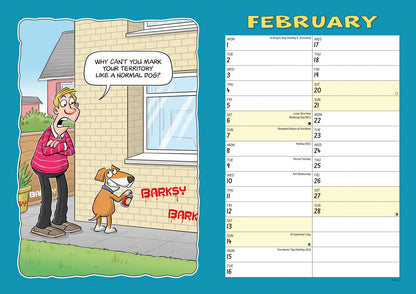 Wacky world of dogs A4 calendar 2027