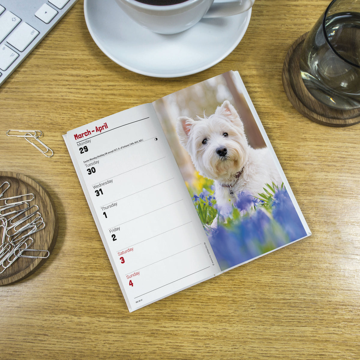 West Highland White Terrier slim diary 2027