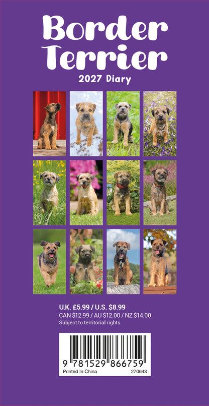 Border Terrier slim diary 2027