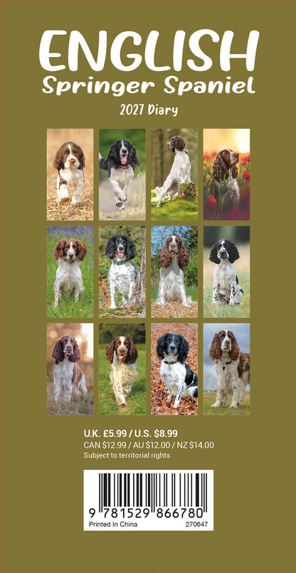 English Springer Spaniel slim diary 2027