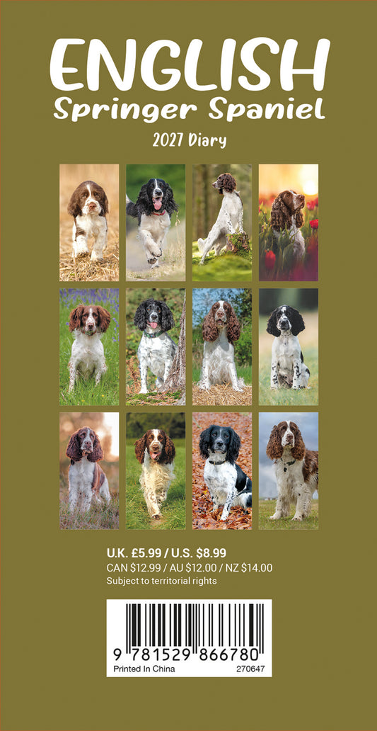 English Springer Spaniel slim diary 2027