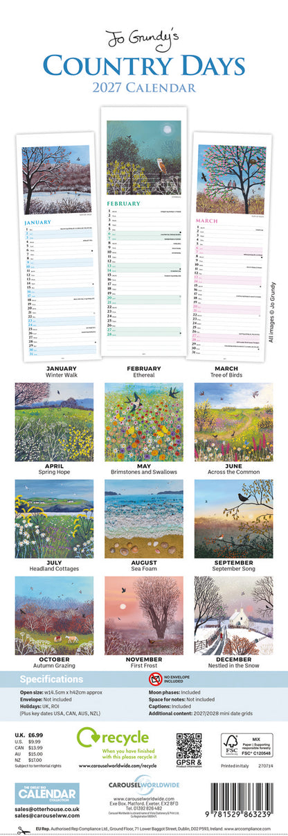 Country days slim calendar 2027