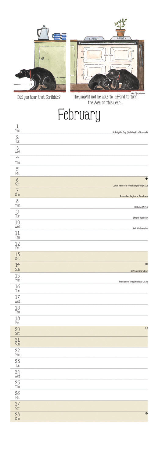 Tottering by gently dog's day slim calendar 2027