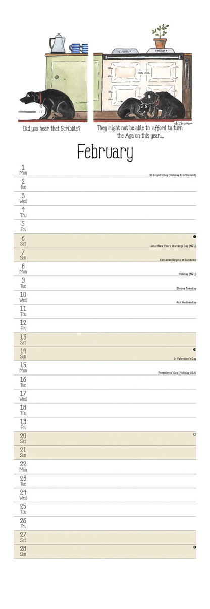 Tottering by gently dog's day slim calendar 2027