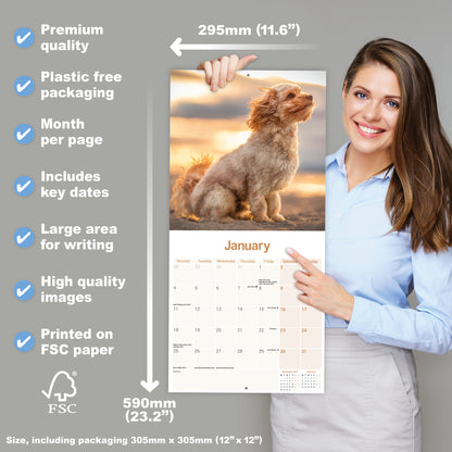 Cavapoo wall calendar 2027